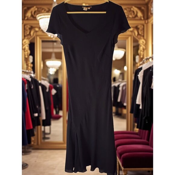 Isabella Bird 100% Silk Black Dress – Size 10 – Classic Midi - Picture 3 of 7